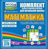 Динамические раздаточные пособия. Математика (карточки). Касса цифр, букв, знаков и фигур с набором интерактивных таблиц. - fgospostavki.ru - Грозный