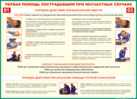 Таблица "Порядок действий при внезапной смерти" (100х140 сантиметров, винил) - fgospostavki.ru - Грозный