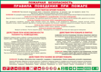 Таблица "Пожарная безопасность. Правила поведения при пожаре" (100х140 сантиметров, винил) - fgospostavki.ru - Грозный