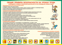 Таблица "Общие правила безопасности на уроках труда" (100х140 сантиметров, винил) - fgospostavki.ru - Грозный
