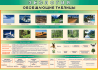 Таблица "Экология. Обобщающие таблицы" (100х140 сантиметров, винил) - fgospostavki.ru - Грозный