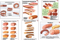 Плакаты ПРОФТЕХ "Ассортимент колбасной и мясной продукции" (11 пл, винил, 70х100) - fgospostavki.ru - Грозный