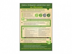 Стенд "Правила выполнения лабораторных работ по биологии" Вариант 1 - fgospostavki.ru - Грозный