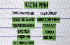 Набор магнитных карточек "Части речи" (фон зелёный) - fgospostavki.ru - Грозный