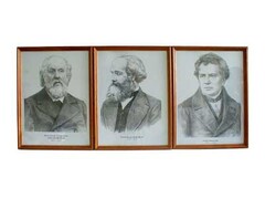 Портреты выдающихся физиков (деревянная рамка, под стеклом) - fgospostavki.ru - Грозный