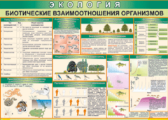 Таблица "Биотические взаимоотношения организмов" (100х140 сантиметров, винил) - fgospostavki.ru - Грозный