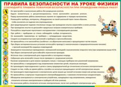 Таблица "Правила безопасности на уроке физики" (100х140 сантиметров, винил) - fgospostavki.ru - Грозный