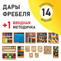 Игровой набор Дары Фребеля 14 модулей с методическим пособием (1 книга) - fgospostavki.ru - Грозный