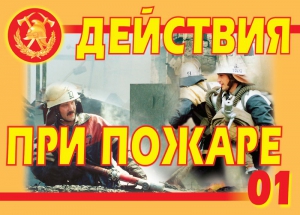 Комплект плакатов "Действия при пожаре" - fgospostavki.ru - Грозный