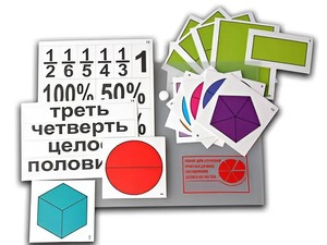 Набор для изучения простых дробей. Составление целого из частей (раздаточный) - fgospostavki.ru - Грозный
