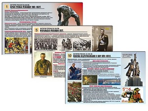 Комплект таблиц по истории "История России XX - XXI вв." раздаточные (цветные, ламинированные, А4, 12 штук) - fgospostavki.ru - Грозный