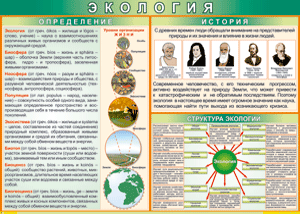 Таблица "Экология. Определения и история" (100х140 сантиметров, винил) - fgospostavki.ru - Грозный