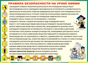 Таблица "Правила безопасности на уроке химии" (100х140 сантиметров, винил) - fgospostavki.ru - Грозный