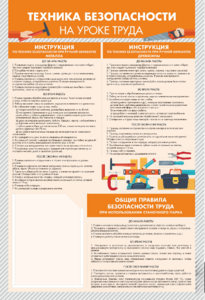 Стенд-уголок "Техника безопасности на уроках труда" - fgospostavki.ru - Грозный