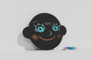 Фигурная грифельная меловая доска на тему эмоций - fgospostavki.ru - Грозный