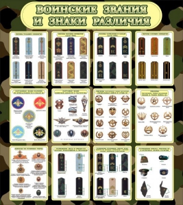 Стенд "Воинские звания и знаки различия" - fgospostavki.ru - Грозный