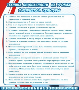 Стенд "Техника безопасности на уроках физкультуры" - fgospostavki.ru - Грозный