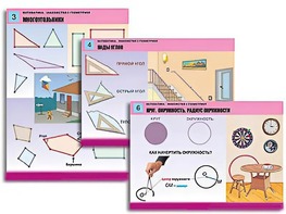 Комплект таблиц "Математика. Знакомство с геометрией" (6 таблиц, формат А1, ламинированные) - fgospostavki.ru - Грозный