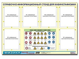 Стенд информационный "Правила техники безопасности в кабинете физики" (80х110, 6 карманов) - fgospostavki.ru - Грозный