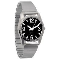 Часы мужские с черным циферблатом на растягивающемся ремешке - fgospostavki.ru - Грозный