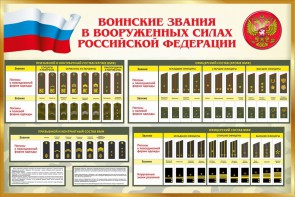 Стенд "Воинские звания в вооруженных силах РФ" - fgospostavki.ru - Грозный