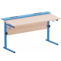Стол ученический двухместный с наклоном столешницы (0-15°) на прямоугольной трубе - fgospostavki.ru - Грозный