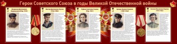 Стенд "Герои Советского союза в годы Великой Отечественной войны" Вариант 2 - fgospostavki.ru - Грозный