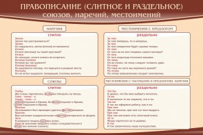 Стенд "Правописание союзов наречий местоимений" - fgospostavki.ru - Грозный